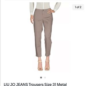 LIU JO JEANS Trousers Size 31 Metal Cufflinks Zip Fly (fits a size 6)